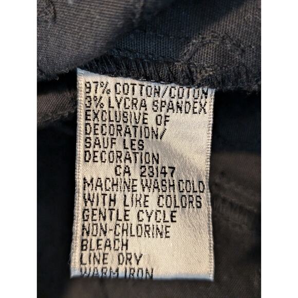 Black Cotton Stretch Full Zip Soutache Top Stitch Design Unlined Jacket Sz L - Picture 5 of 9